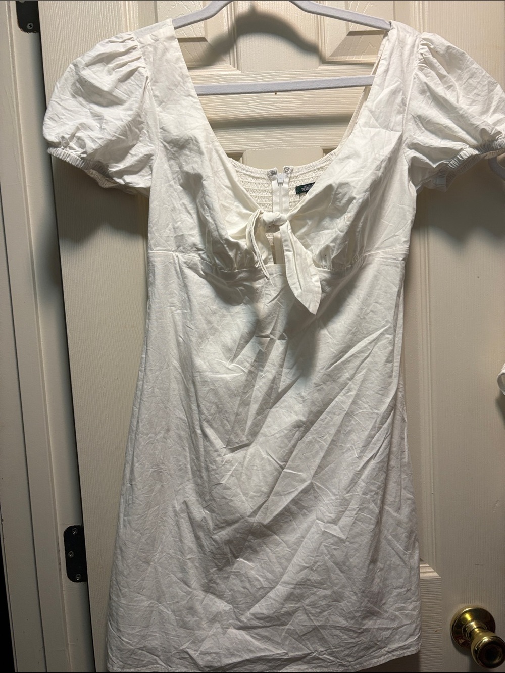 wild fable White tie front mini dress